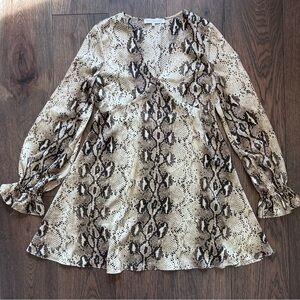 Endless Rose Snake Print Long Sleeve Dress